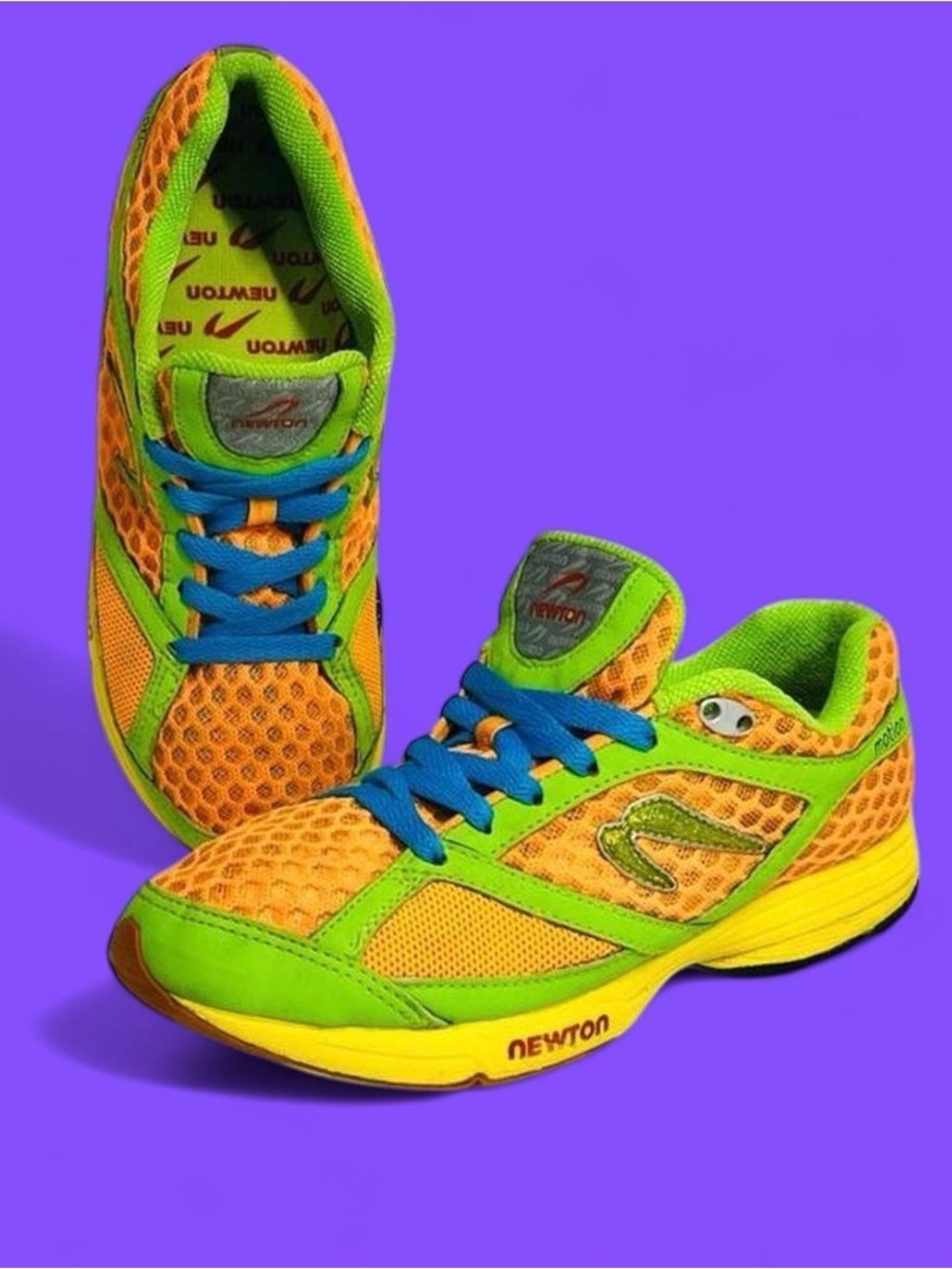 Newton Motion Running Shoes 7.5W Orange Lime Green Blue 000412